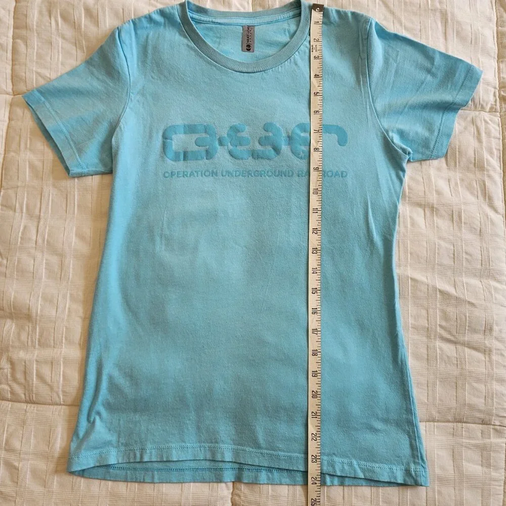 O.U.R. (Operation Underground Railroad) Womens Logo Crew Tee Cancun Blue-MEDIUM - Picture 7 of 8